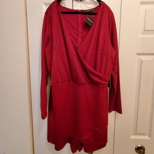 Always Indigo Burgundy Long Sleeve Romper NWT